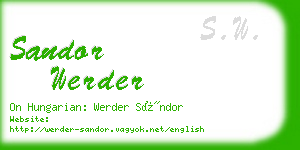 sandor werder business card